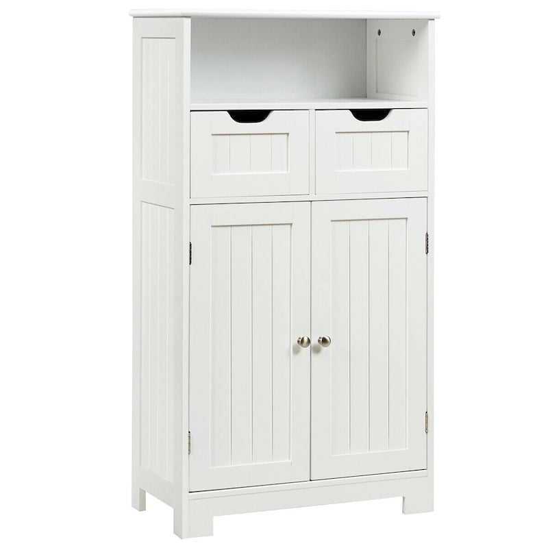 Bathroom Floor Cabinet Wooden Storage Organizer Side Cabinet W/2 - See Details