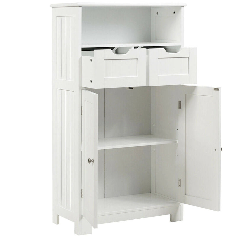 Bathroom Floor Cabinet Wooden Storage Organizer Side Cabinet W/2 - See Details