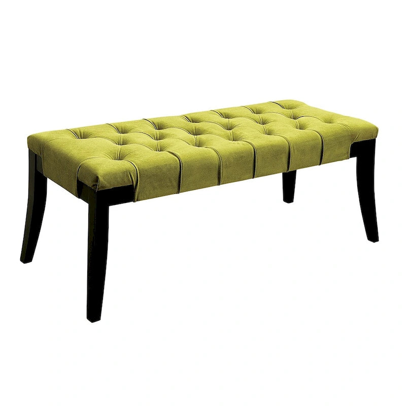Contemporary Fabric Tufted Accent Bench