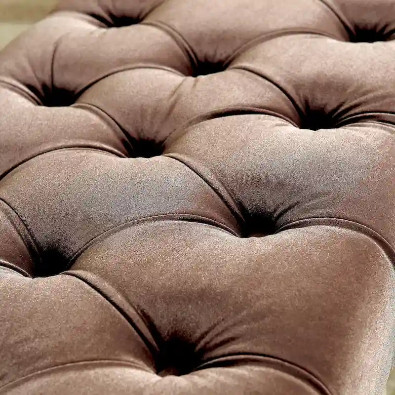 Contemporary Fabric Tufted Accent Bench