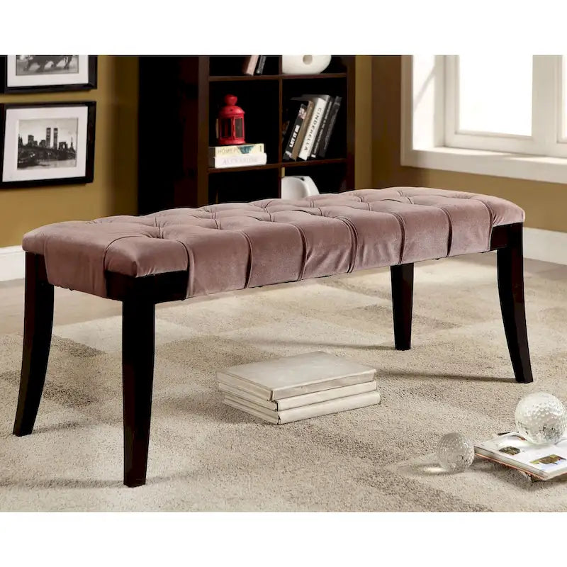 Contemporary Fabric Tufted Accent Bench