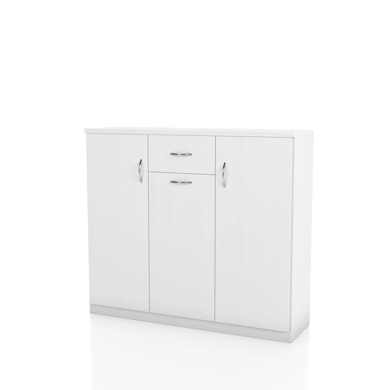 Contemporary 10-Shelf Shoe Cabinet with 1-Drawer