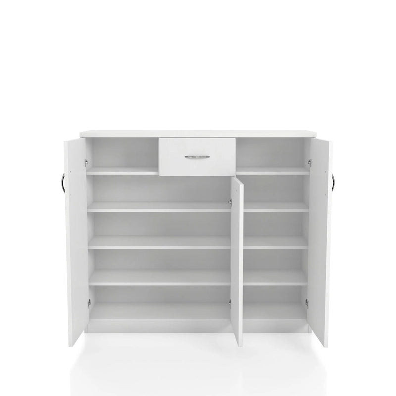 Contemporary 10-Shelf Shoe Cabinet with 1-Drawer