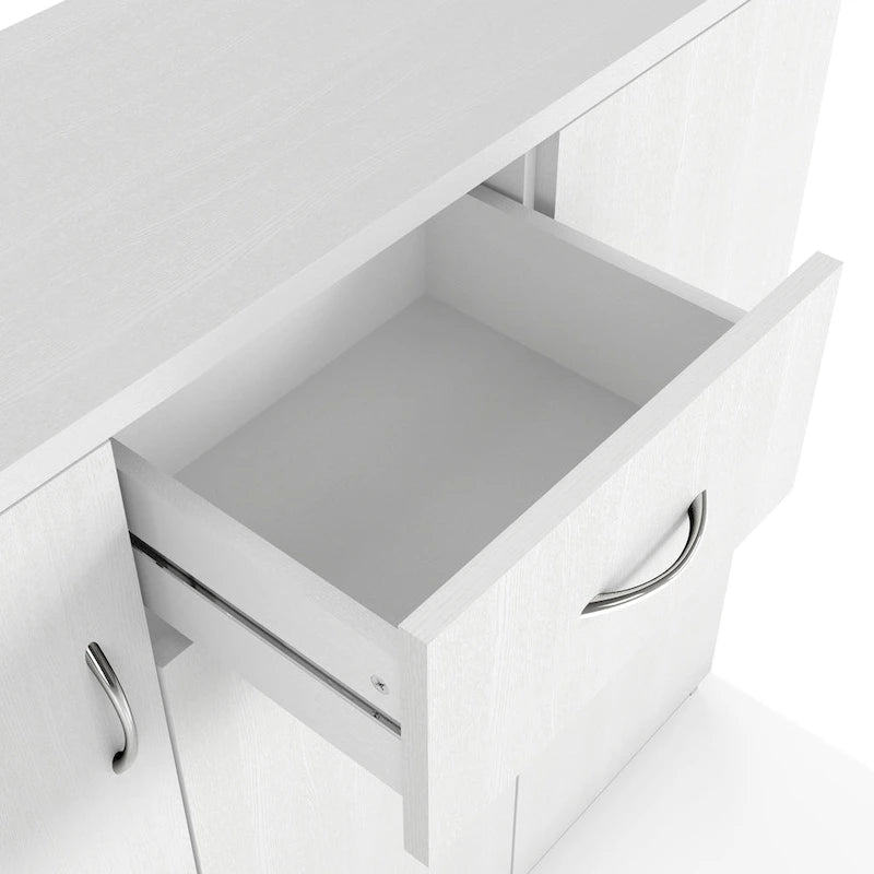 Contemporary 10-Shelf Shoe Cabinet with 1-Drawer
