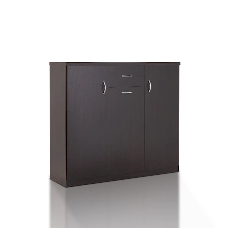 Contemporary 10-Shelf Shoe Cabinet with 1-Drawer