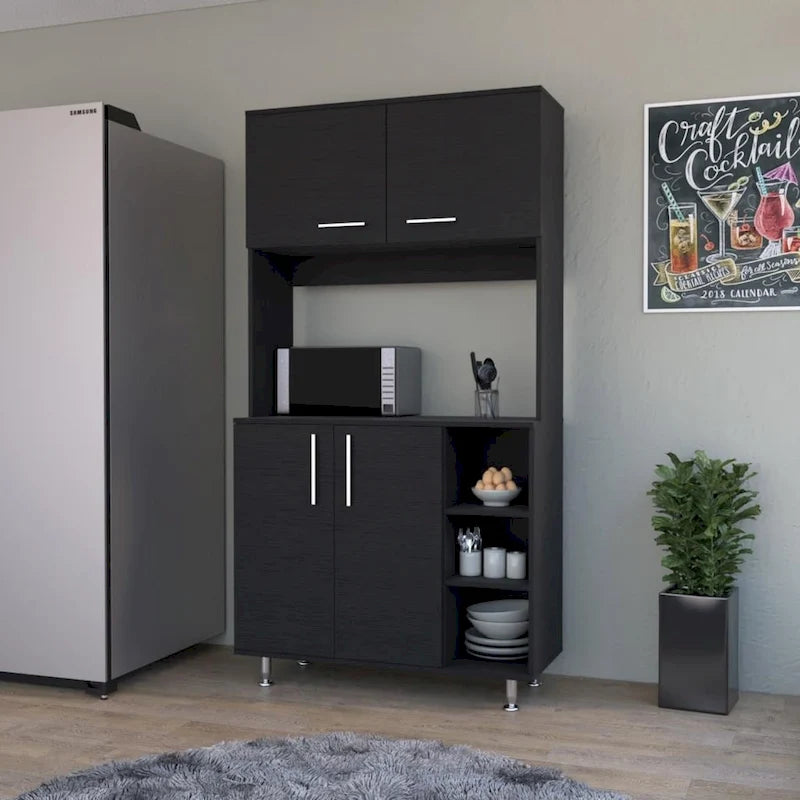 Pantry Cabinet with Three Open Shelves - N/A