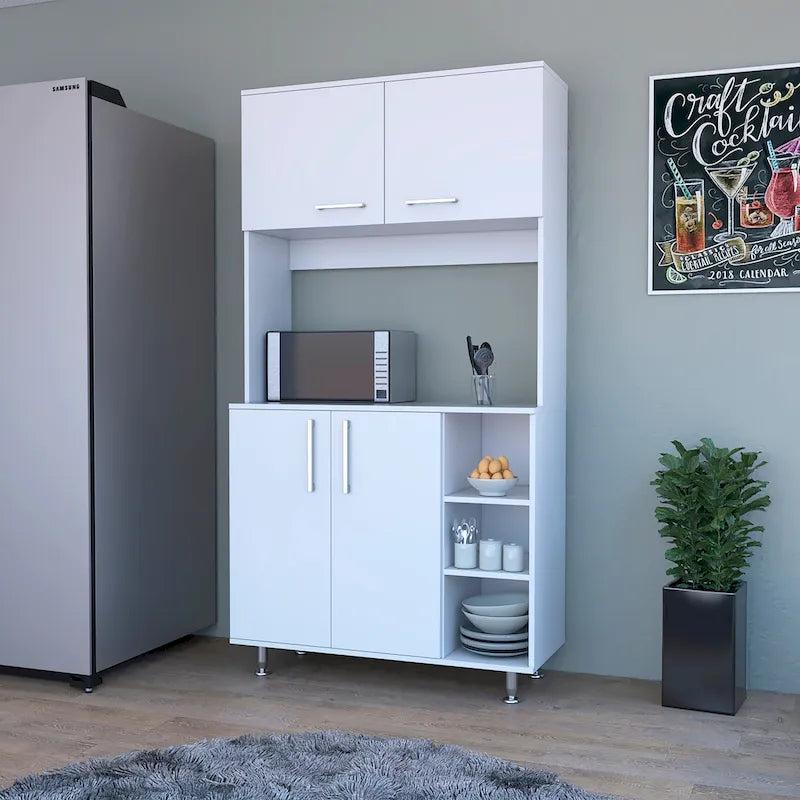 Pantry Cabinet with Three Open Shelves - N/A
