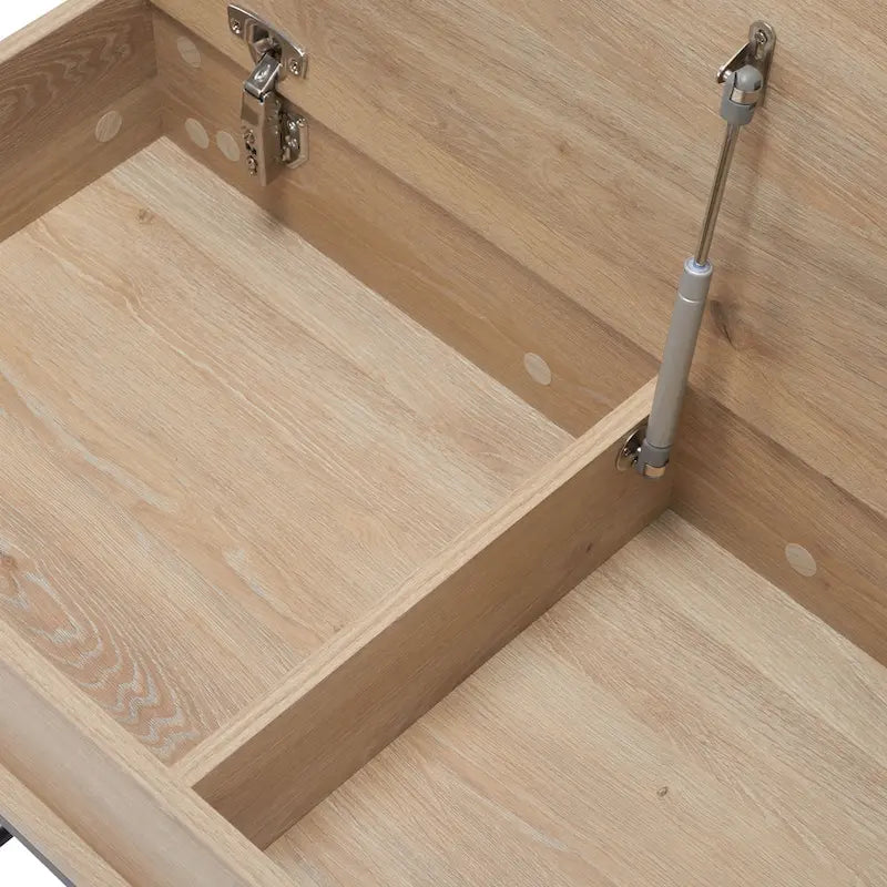 Storage Bench with Hinged Seat and Rack - 35 W x 16 D x 24 H - 35Wx16Dx24H