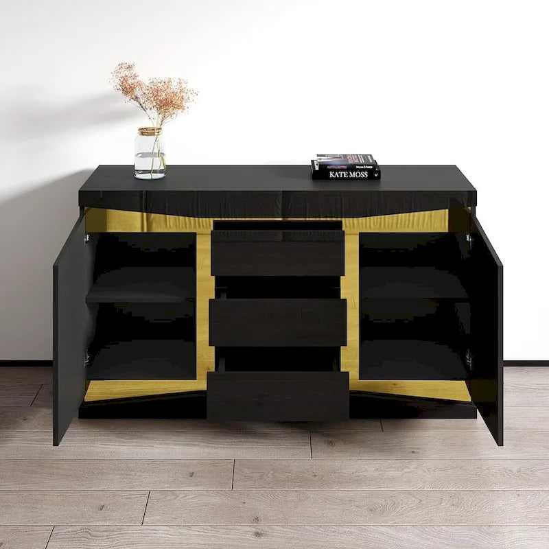 55 Modern Sideboard with High-Gloss Fronts Matte Body