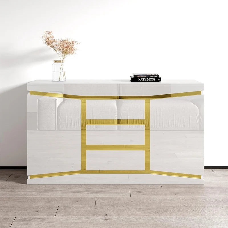55 Modern Sideboard with High-Gloss Fronts Matte Body