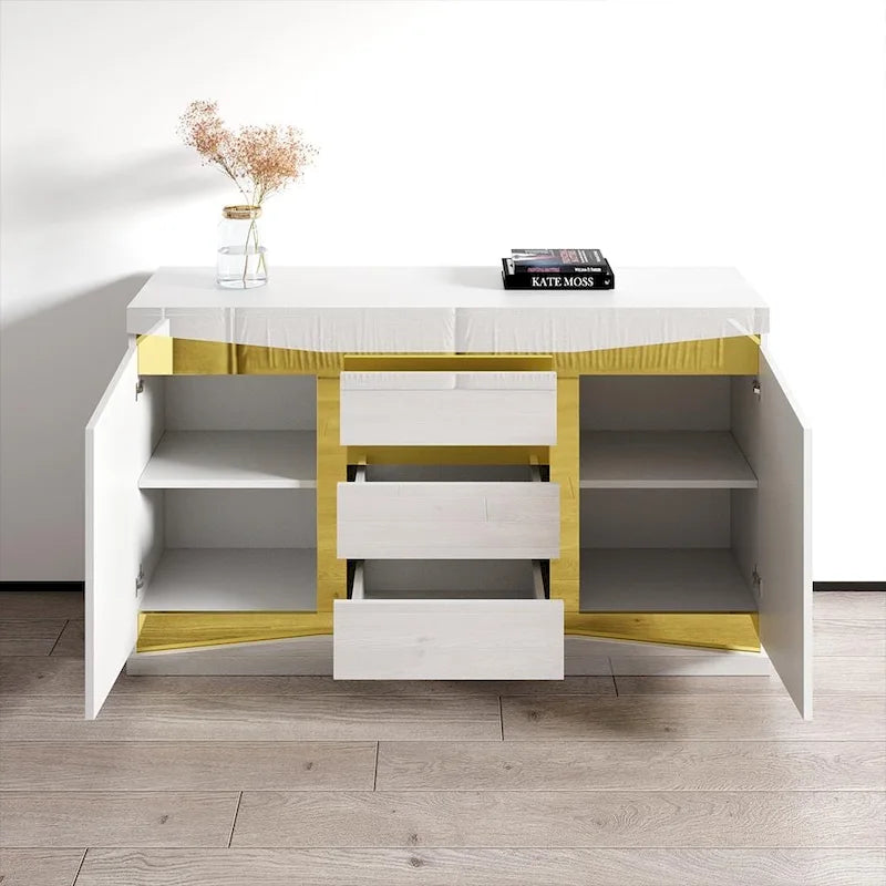 55 Modern Sideboard with High-Gloss Fronts Matte Body