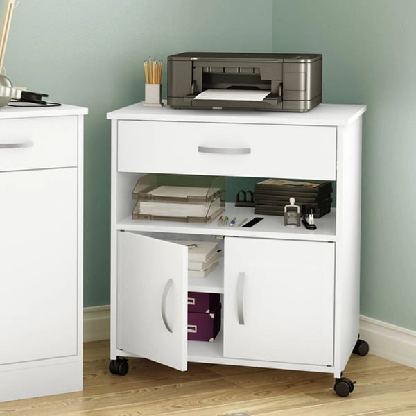 Printer Cart on Wheels with Storage Drawer