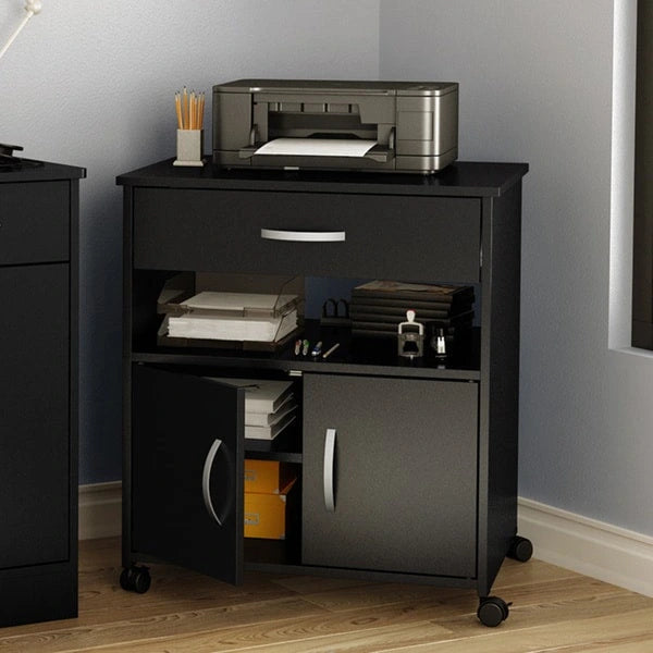 Printer Cart on Wheels with Storage Drawer