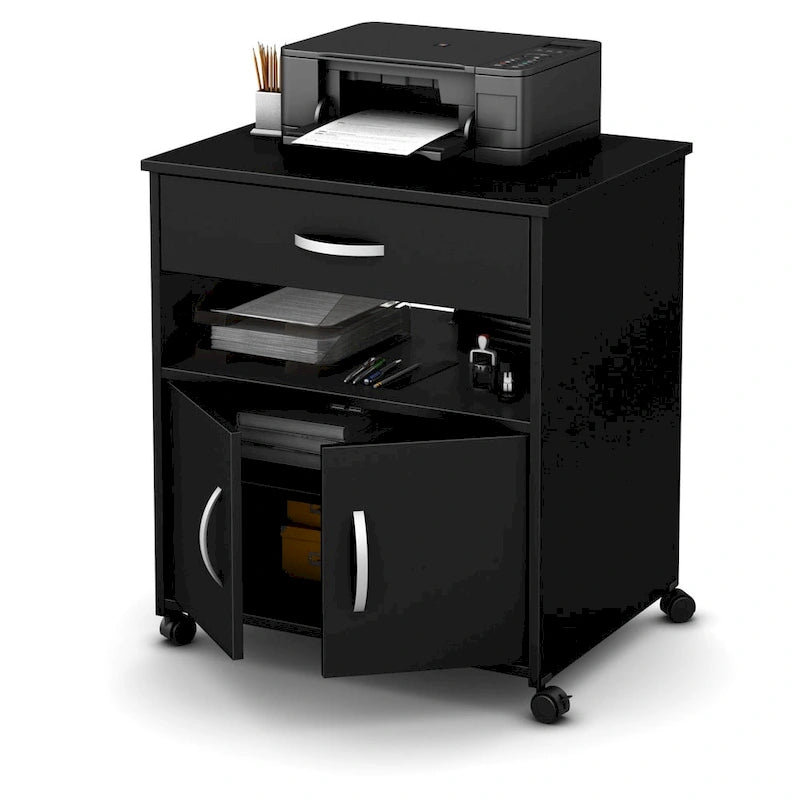 Printer Cart on Wheels with Storage Drawer