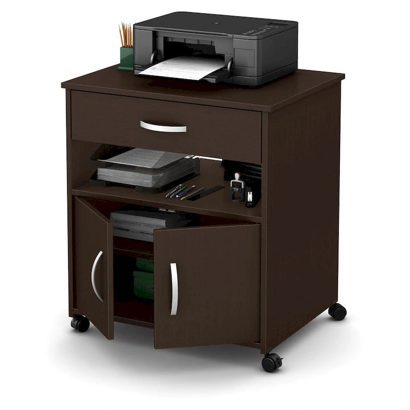 Printer Cart on Wheels with Storage Drawer