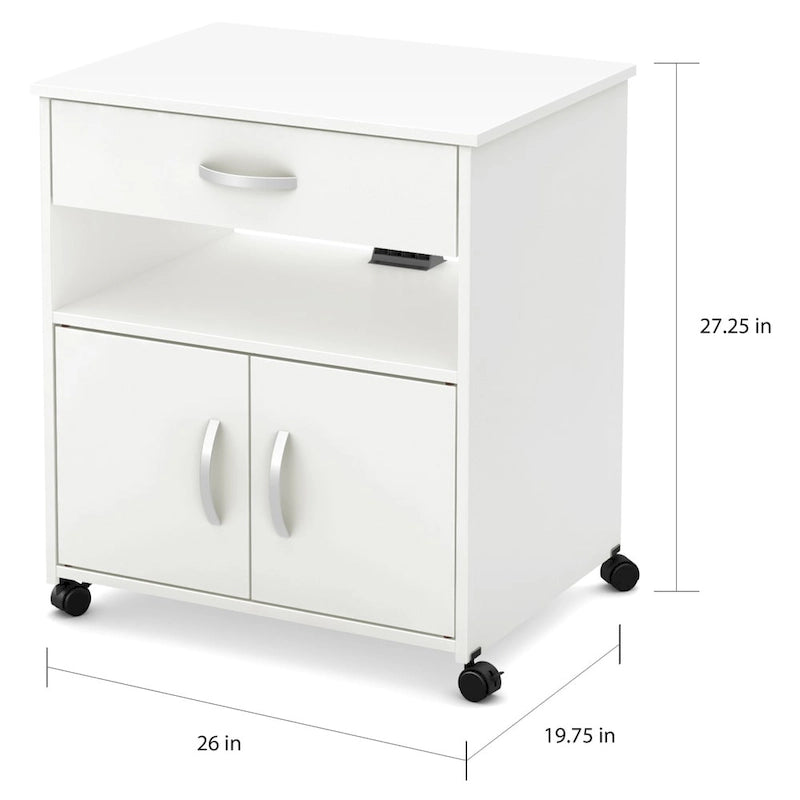 Printer Cart on Wheels with Storage Drawer