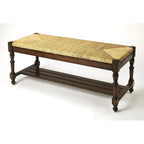 Butler Heritage Wood Bench with Woven Rope Seat