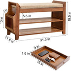 Schoenenbank met 2 niveaus - 31.5D x 11.6W x 19.5H
