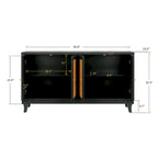 Panneaux en placage supérieur, buffet en rotin, meuble de rangement d'appoint avec 4 portes en rotin