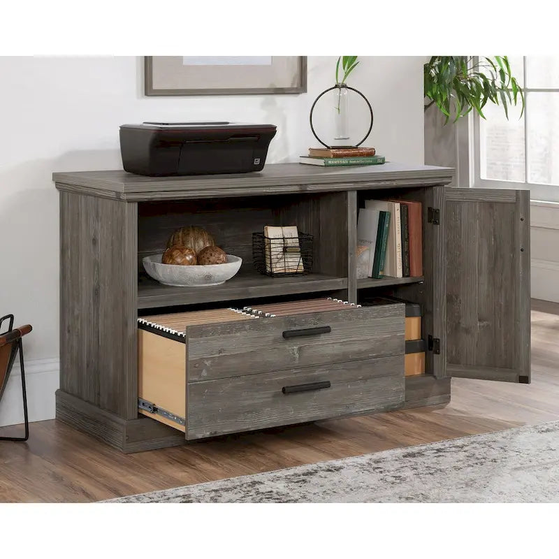 Small Filing Credenza with Drawer and Adjustable Shelf