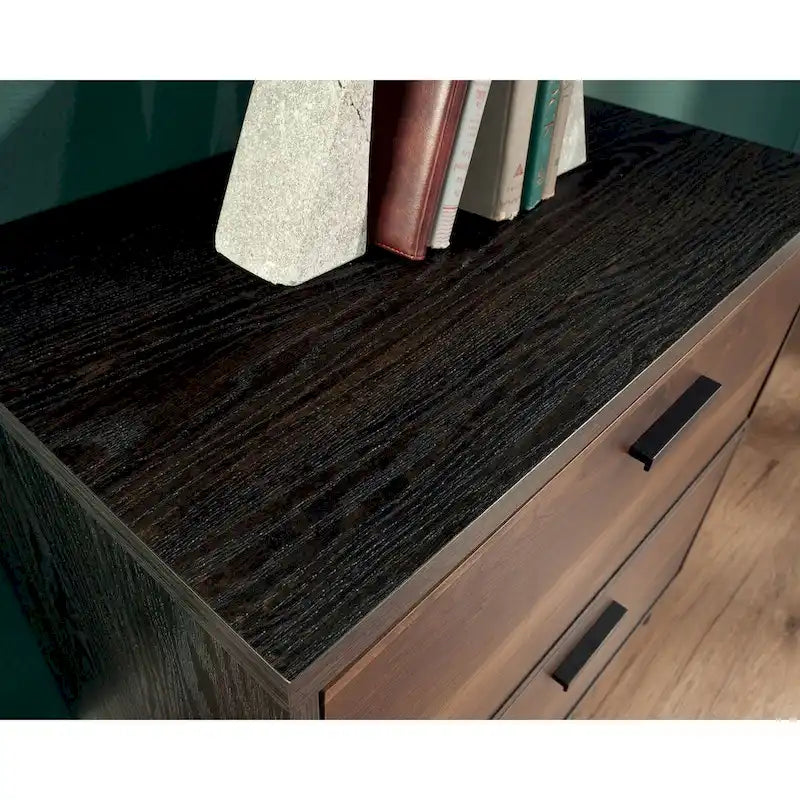 Lateral Filing Cabinet with Two Interlocking Drawers
