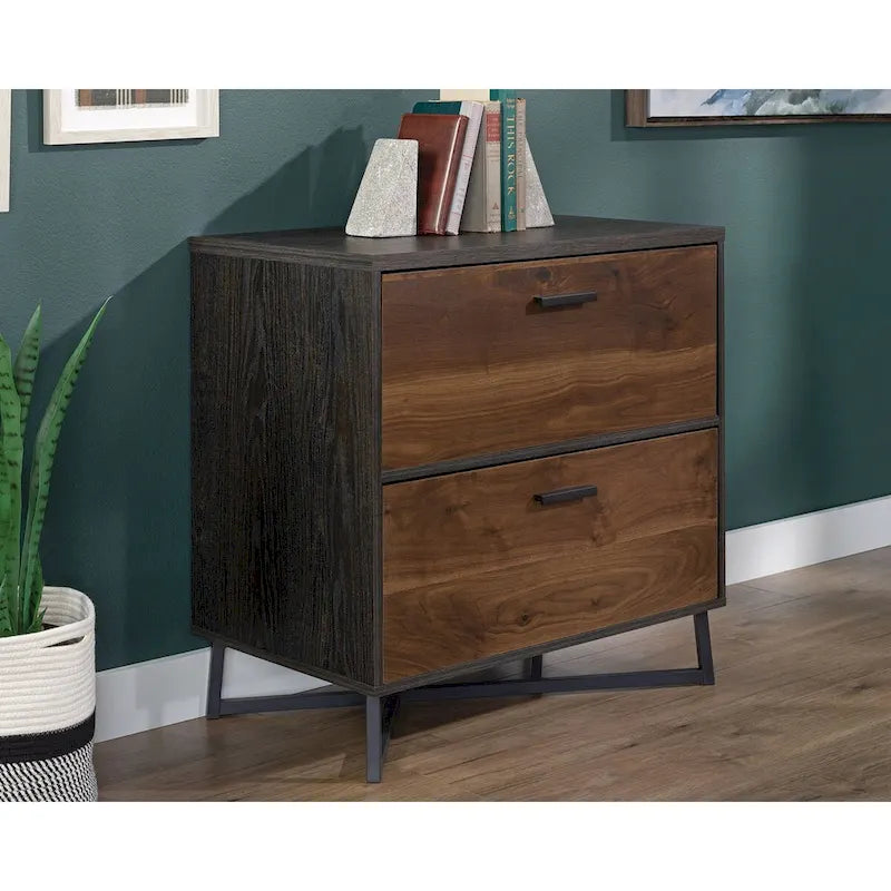 Lateral Filing Cabinet with Two Interlocking Drawers