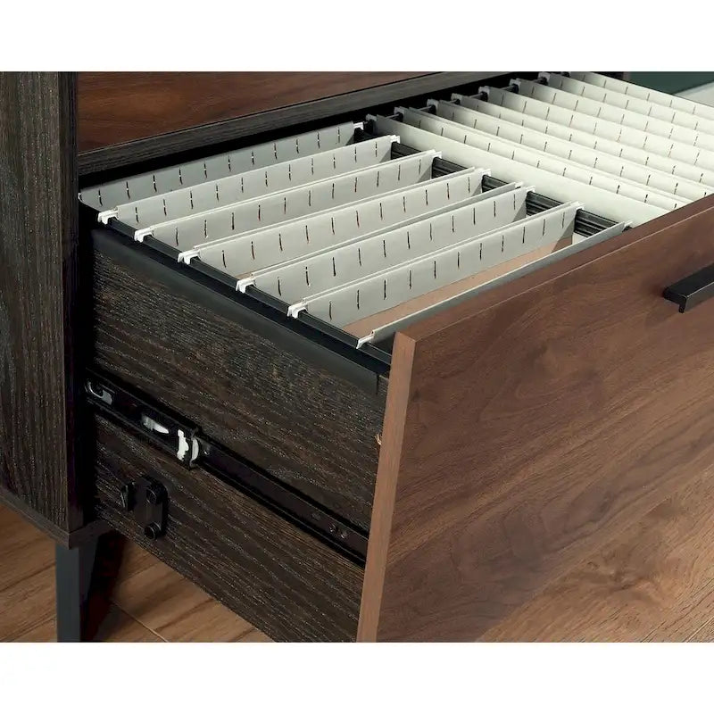 Lateral Filing Cabinet with Two Interlocking Drawers