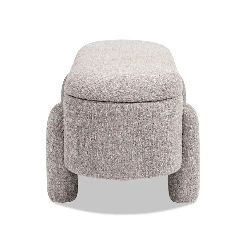 49 Boucle Fully Upholstered Oval Storage Bench