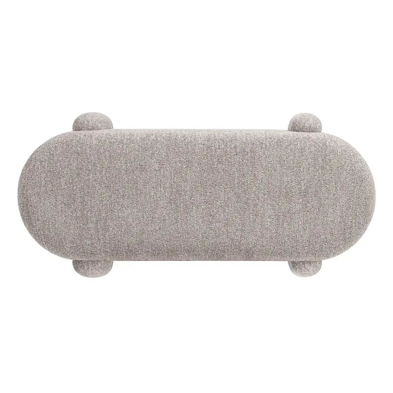 49 Boucle Fully Upholstered Oval Storage Bench