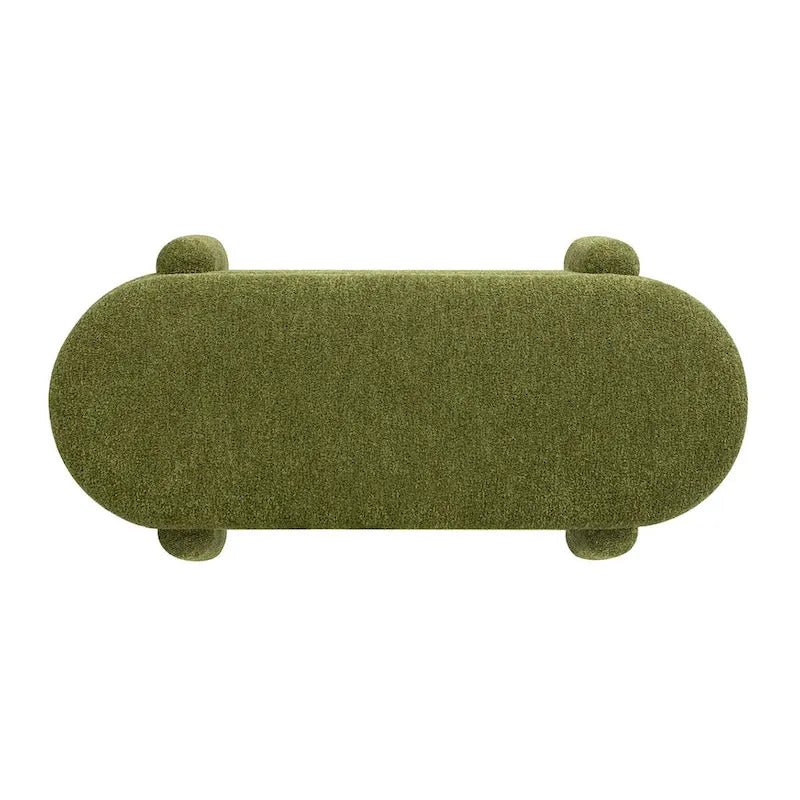 49 Boucle Fully Upholstered Oval Storage Bench