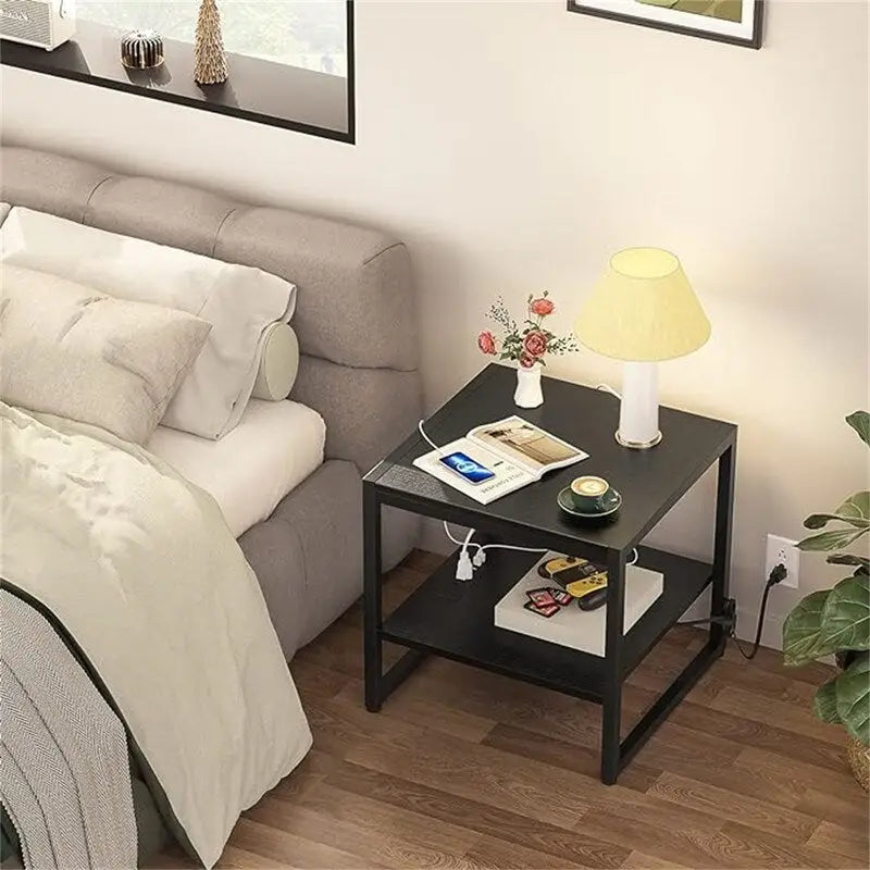 End Table with Charging Station - 20D x 20W x 20.7H