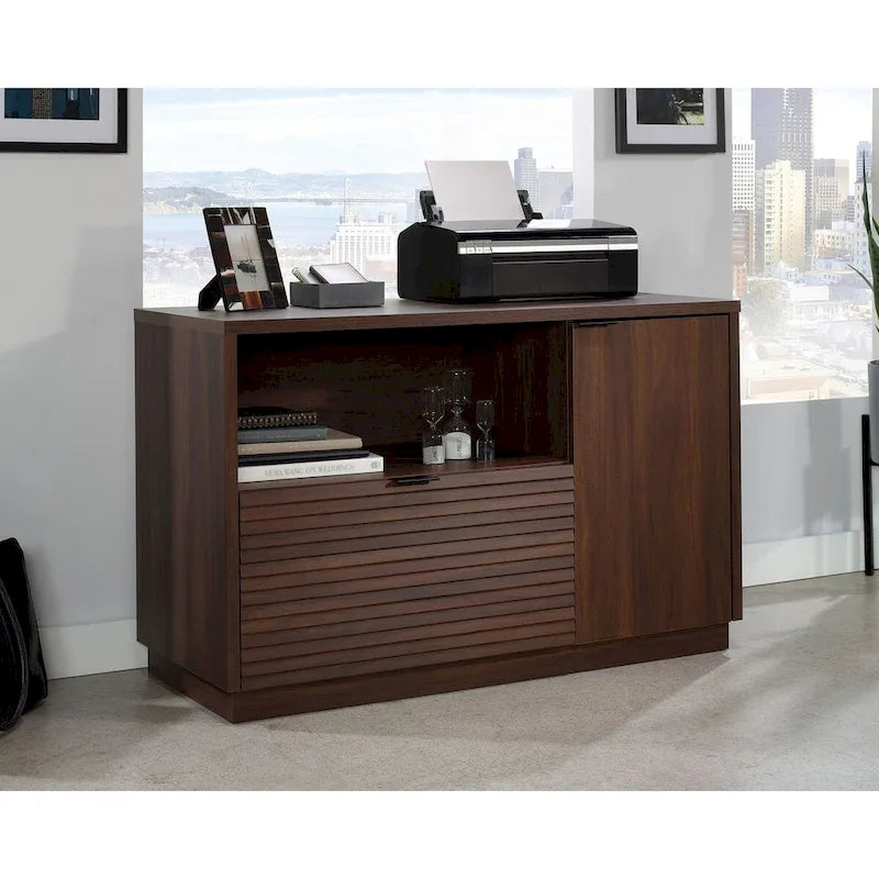 Small Office Credenza with Drawer and Adjustable Shelf