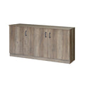 3-Door Credenza Storage Cabinet with Interior Shelves