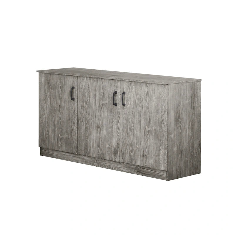 3-Door Credenza Storage Cabinet with Interior Shelves