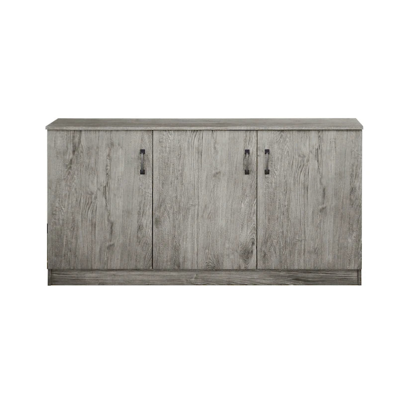 3-Door Credenza Storage Cabinet with Interior Shelves