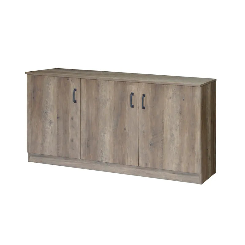 3-Door Credenza Storage Cabinet with Interior Shelves