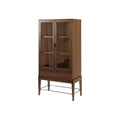 Mid-century Modern Glass Door Bookcase/ Display, Office Bookcase/Display, Accent Bookcase/Display, Brown