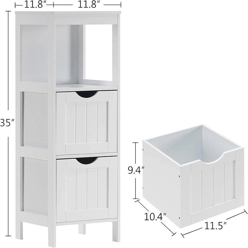 Bathroom Storage Cabinet with Three Removable Drawers