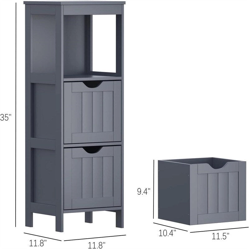 Bathroom Storage Cabinet with Three Removable Drawers