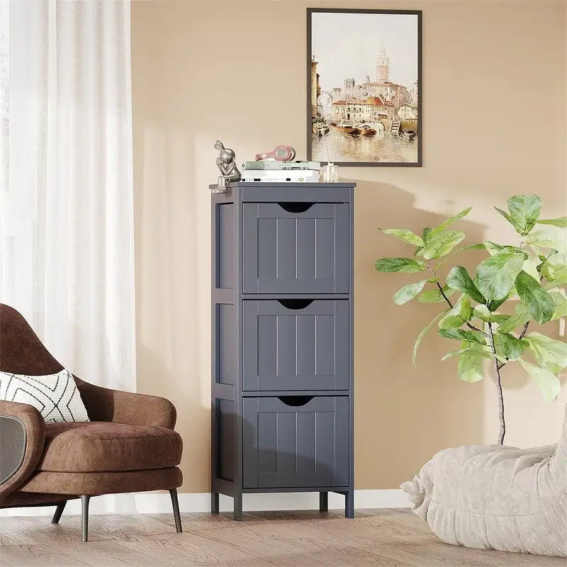 Bathroom Storage Cabinet with Three Removable Drawers