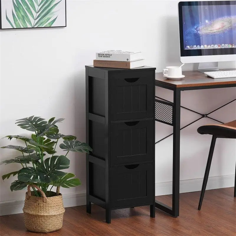 Bathroom Storage Cabinet with Three Removable Drawers