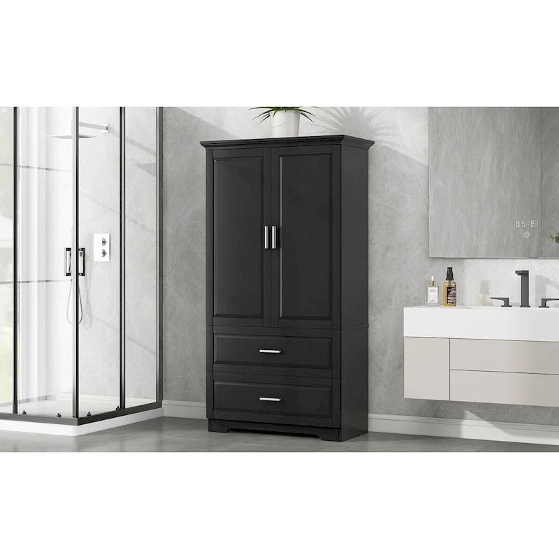 Tall Bathroom Storage Cabinet with Drawers and Shelf