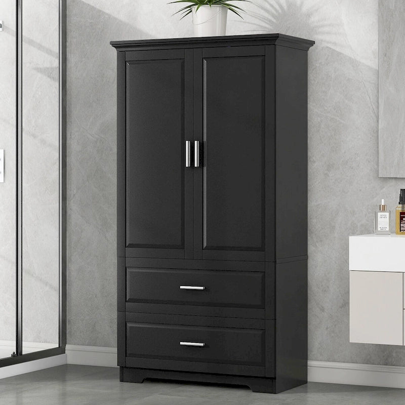 Tall Bathroom Storage Cabinet with Drawers and Shelf