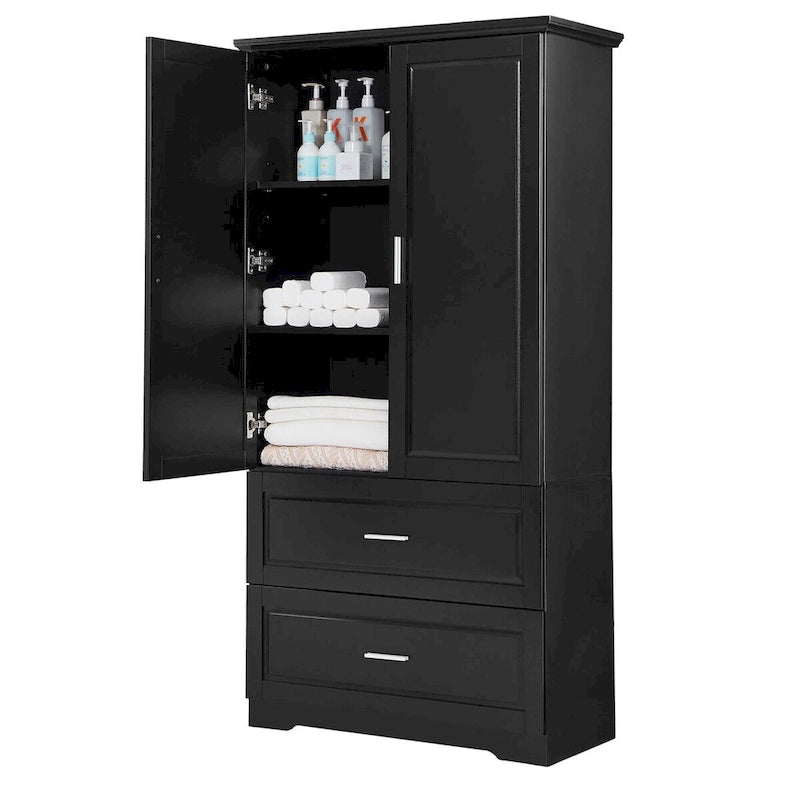 Tall Bathroom Storage Cabinet with Drawers and Shelf