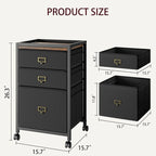 3 Drawer Mobile File Cabinet,with Rolling Wheel and Lock Suit